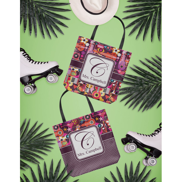 Abstract Music Canvas Tote Lifestyle Front and Back