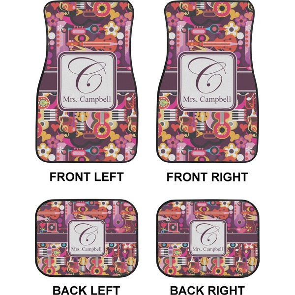 Abstract Music Car Floor Mats Set (2F + 2B)