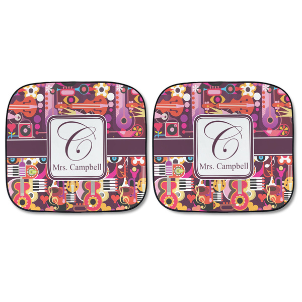 Abstract Music Car Sun Shades - FRONT