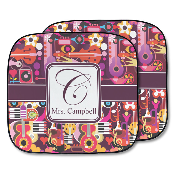 Custom Abstract Music Car Sun Shade - Two Piece (Personalized)
