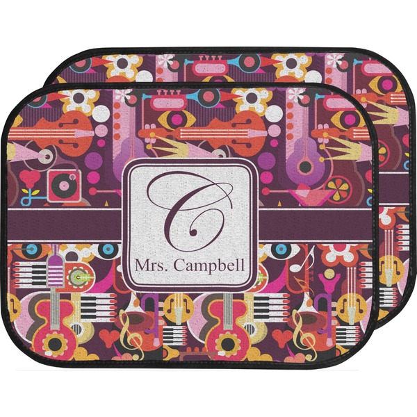 Custom Abstract Music Car Floor Mats (Back Seat) (Personalized)