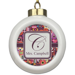 Abstract Music Ceramic Ball Ornament (Personalized)