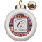 Abstract Music Ceramic Christmas Ornament - Poinsettias (Front View)