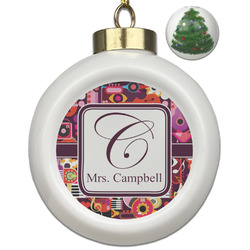 Abstract Music Ceramic Ball Ornament - Christmas Tree (Personalized)