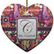 Abstract Music Ceramic Flat Ornament - Heart (Front)