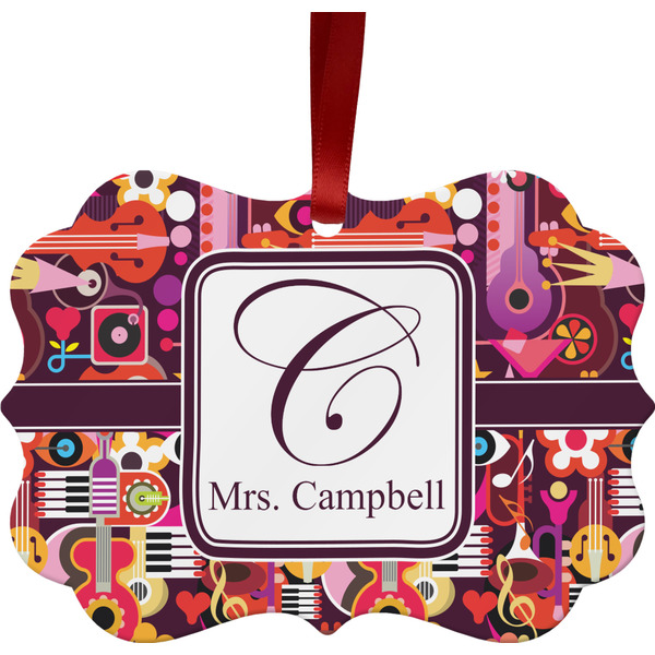 Abstract Music Christmas Ornament (Front View)