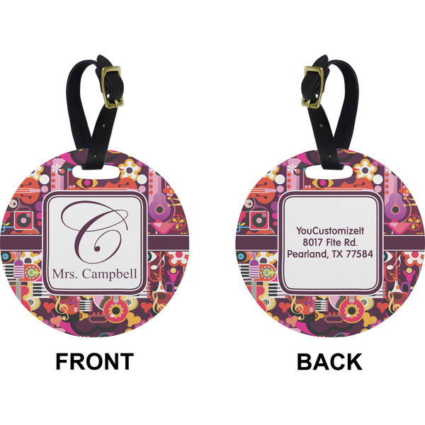 Abstract Music Circle Luggage Tag (Front + Back)