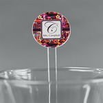 Abstract Music 5.5" Round Plastic Stir Sticks - Clear (Personalized)