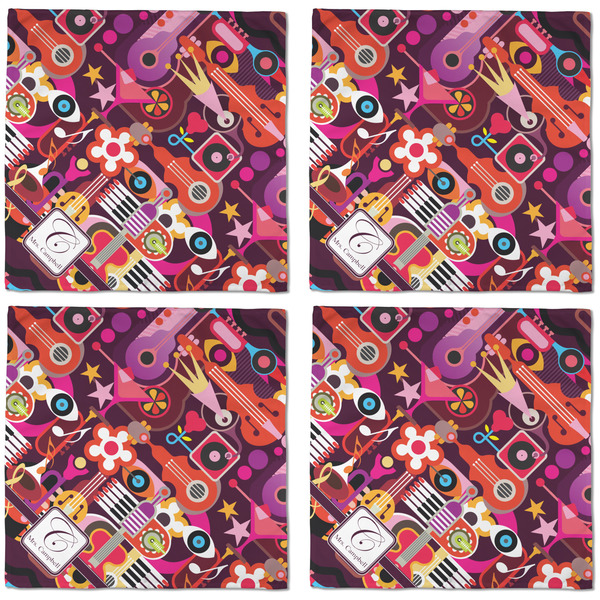 Abstract Music Cloth Napkins - Personalized Dinner (APPROVAL) Set of 4