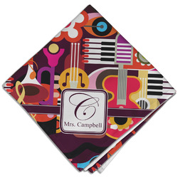Abstract Music Cloth Dinner Napkin - Single w/ Name and Initial