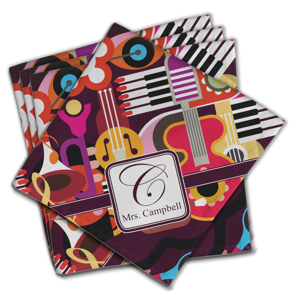 Custom Abstract Music Cloth Napkins (Set of 4) (Personalized)