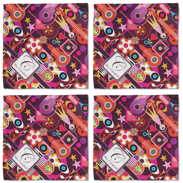 Abstract Music Cloth Napkins - Personalized Lunch (APPROVAL) Set of 4