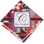 Abstract Music Cloth Napkin w/ Name and Initial