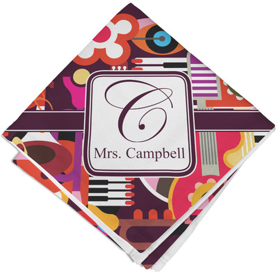 Custom Abstract Music Cloth Napkin w/ Name and Initial