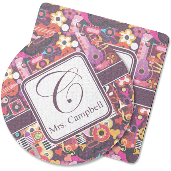 Custom Abstract Music Rubber Backed Coaster (Personalized)