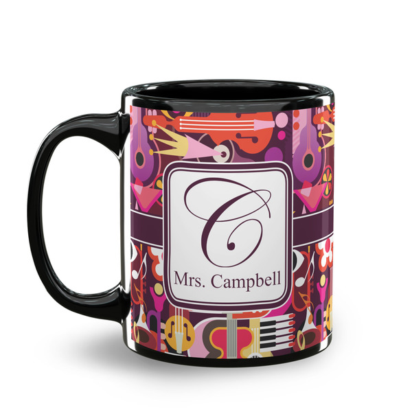 Abstract Music Coffee Mug - 11 oz - Black