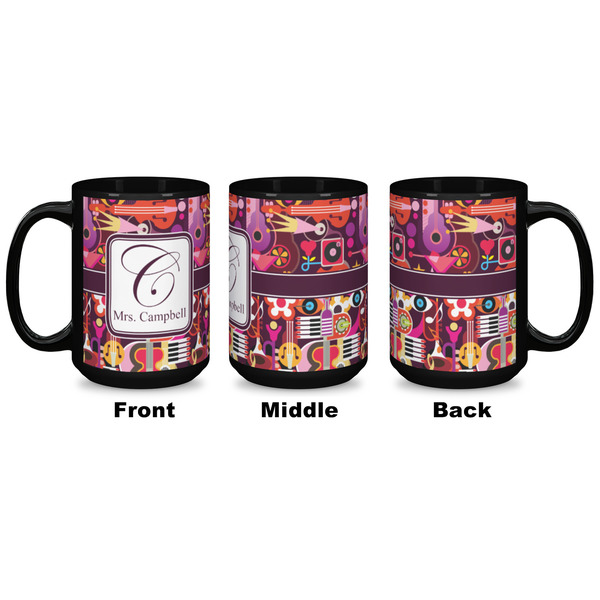 Abstract Music Coffee Mug - 15 oz - Black APPROVAL