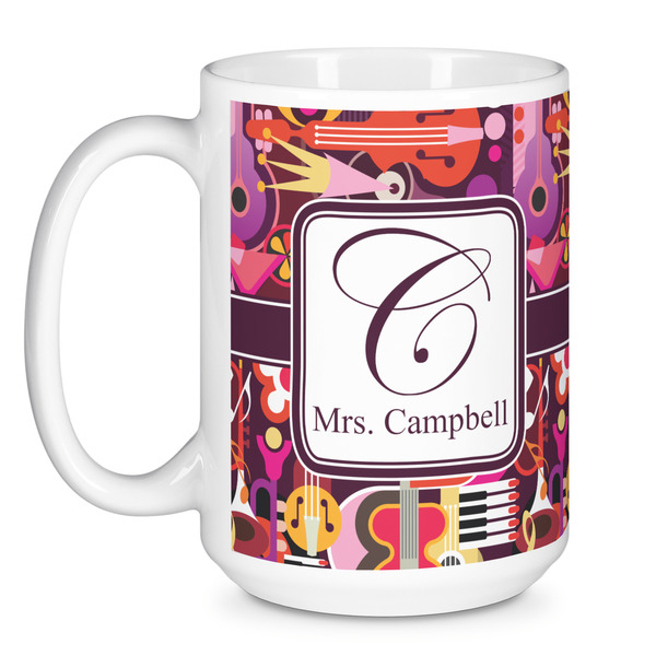 Abstract Music Coffee Mug - 15 oz - White