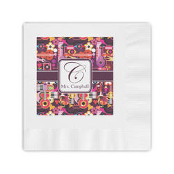 Abstract Music Coined Cocktail Napkins (Personalized)