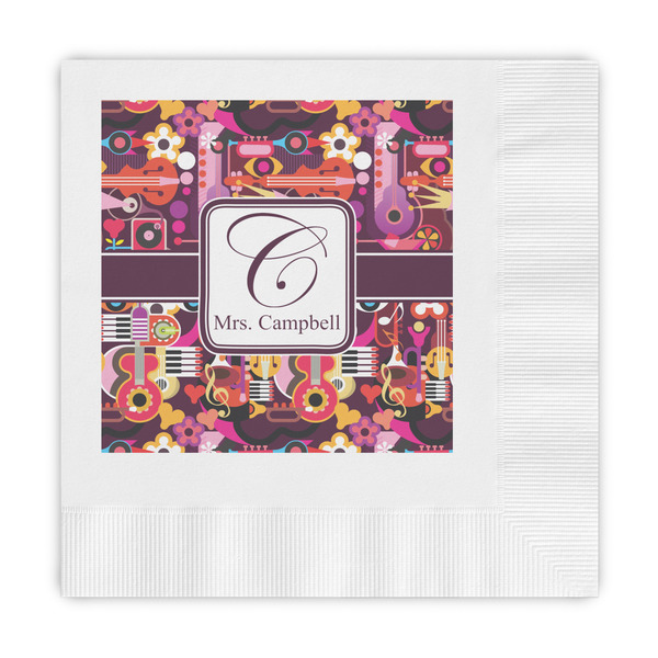 Custom Abstract Music Embossed Decorative Napkins (Personalized)