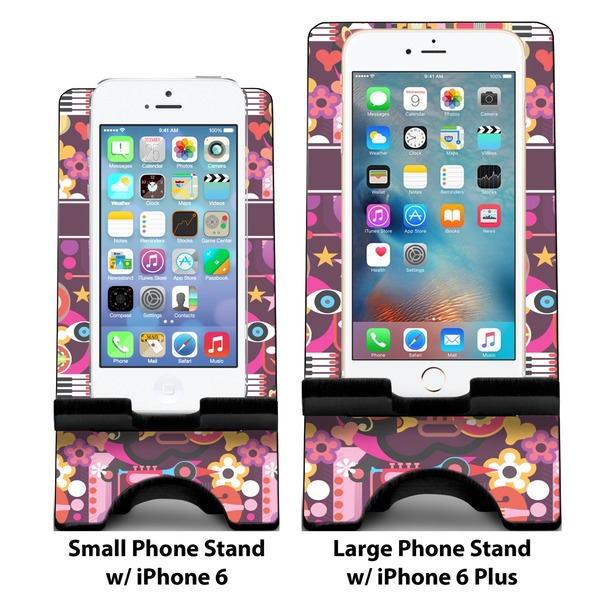 Abstract Music Compare Phone Stand Sizes - with iPhones