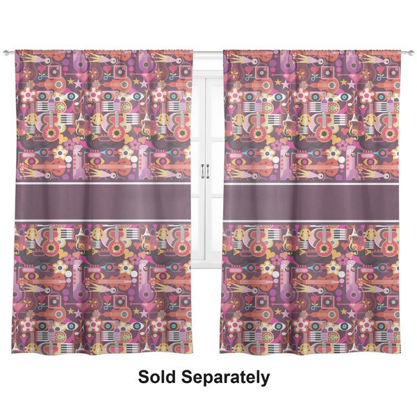 Abstract Music Curtain 112x80 - Lined