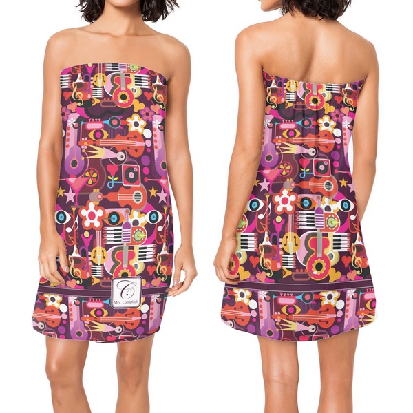 Abstract Music Custom Bath Wrap - Front & Back View