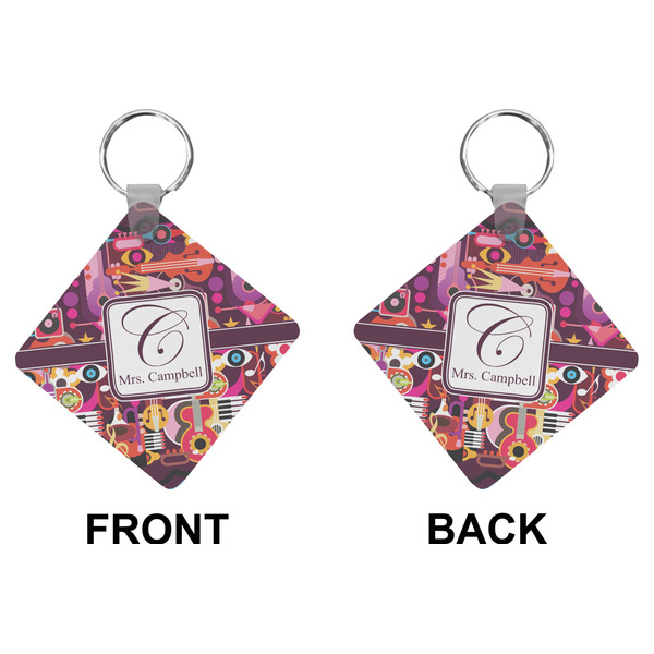 Abstract Music Diamond Keychain (Front + Back)
