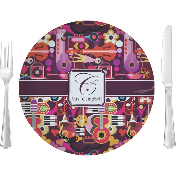 Custom Abstract Music Glass Lunch / Dinner Plate 10" (Personalized)