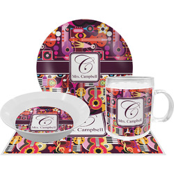 Abstract Music Dinner Set - Single 4 Pc Setting w/ Name and Initial