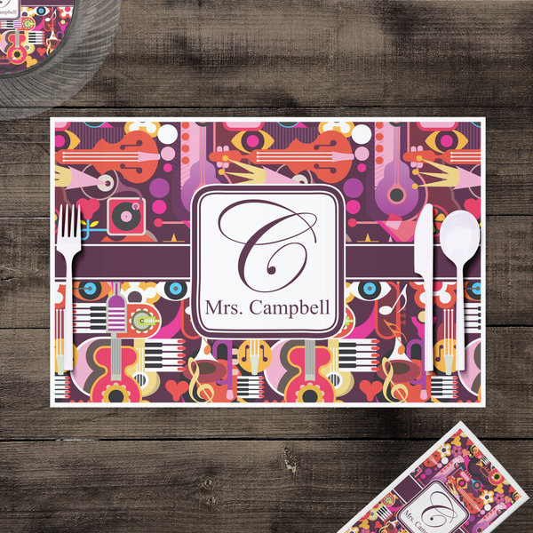 Abstract Music Disposable Paper Placemat - In Context