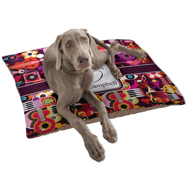Custom Abstract Music Dog Bed - Large w/ Name and Initial