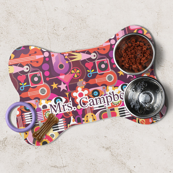 Abstract Music Dog Bone Shaped Mat Lifestyle