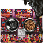 Abstract Music Dog Food Mat - Large w/ Name and Initial