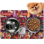 Abstract Music Dog Food Mat - Small w/ Name and Initial