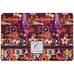 Abstract Music Dog Food Mat w/ Name and Initial