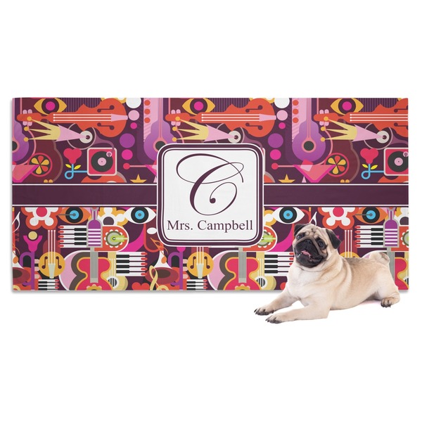 Custom Abstract Music Dog Towel (Personalized)