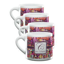 Abstract Music Double Shot Espresso Cups - Set of 4 (Personalized)