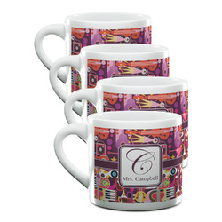 Abstract Music Double Shot Espresso Cups - Set of 4 (Personalized)