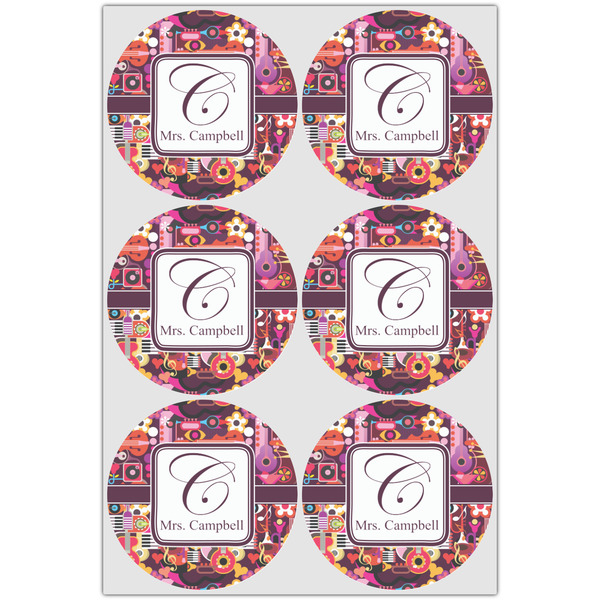 Abstract Music Drink Topper - XLarge - Set of 6