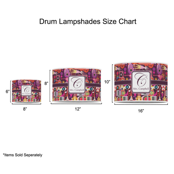 Abstract Music Drum Lampshades - Sizing Chart