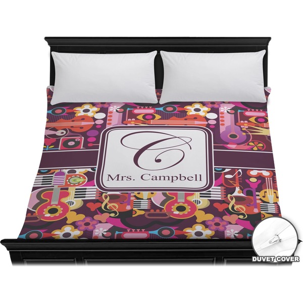 Custom Abstract Music Duvet Cover - King (Personalized)