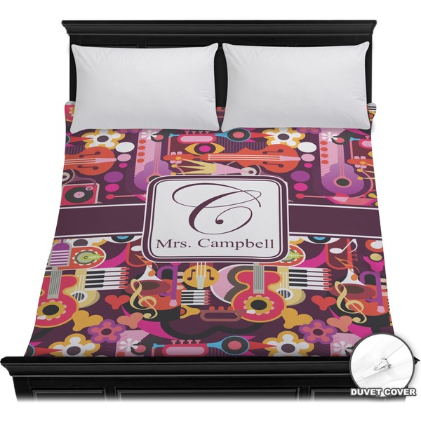 Custom Abstract Music Duvet Cover - Full / Queen (Personalized)