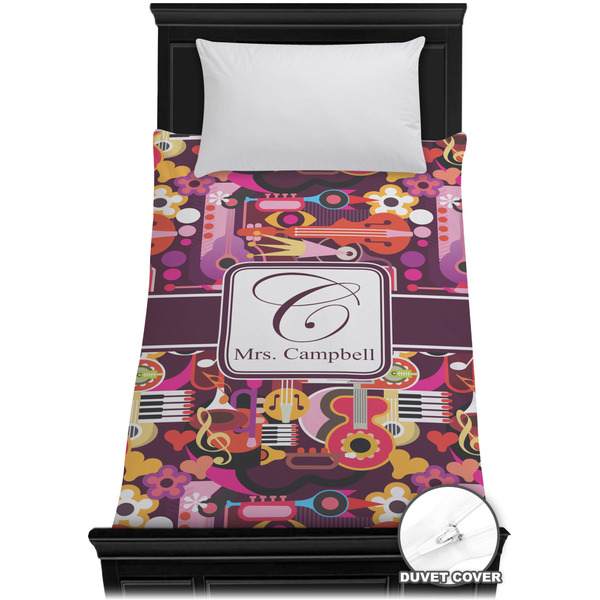 Custom Abstract Music Duvet Cover - Twin XL (Personalized)