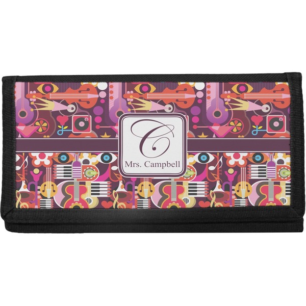 Custom Abstract Music Canvas Checkbook Cover (Personalized)