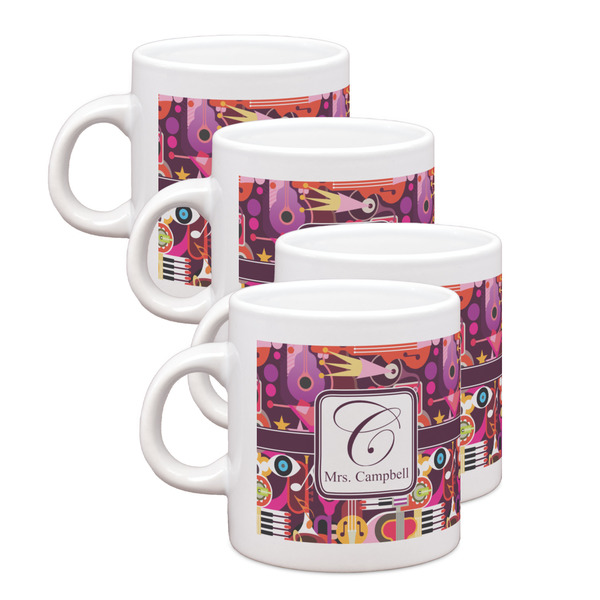 Custom Abstract Music Single Shot Espresso Cups - Set of 4 (Personalized)