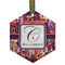 Abstract Music Flat Glass Ornament - Hexagon w/ Name and Initial