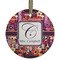 Abstract Music Frosted Glass Ornament - Round