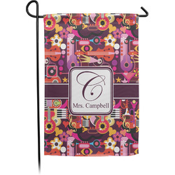 Abstract Music Small Garden Flag - Single Sided w/ Name and Initial