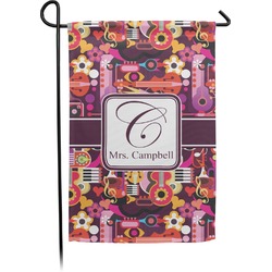 Abstract Music Small Garden Flag - Double Sided w/ Name and Initial